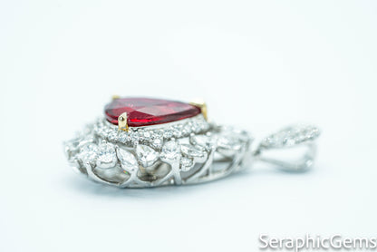 "Timeless Elegance: Pear-Shaped Pigeon Blood Ruby Ring in 18K Gold"