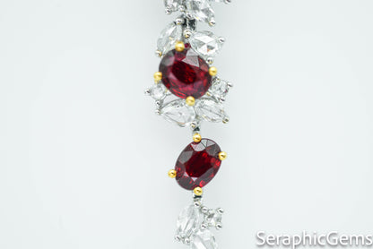 "Royal Elegance: Pigeon Blood Ruby and Diamond Halo Earrings"