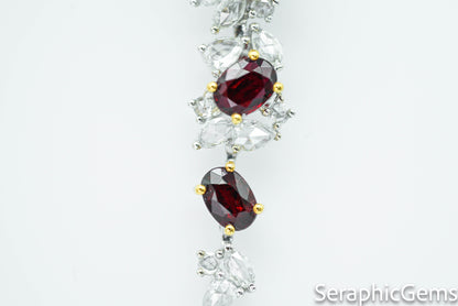 "Royal Elegance: Pigeon Blood Ruby and Diamond Halo Earrings"