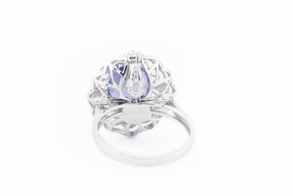 18k Gold Diamond-Set Convertible Tanzanite Ring