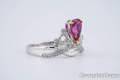 18k Gold Diamond-Set Purple Sapphire Ring